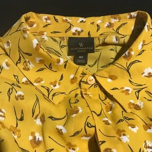 Women’s gold floral print blouse (A38)